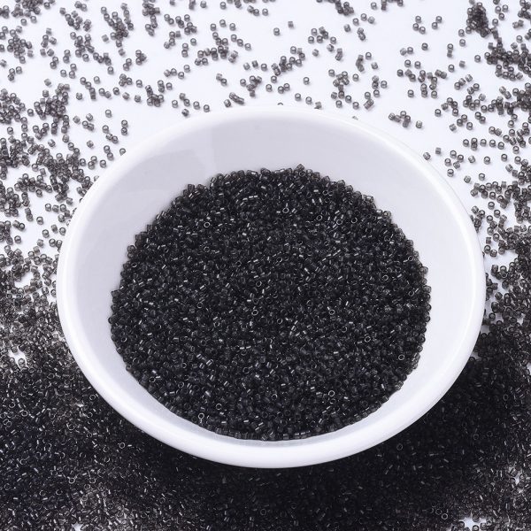 X SEED J020 DB1319 MIYUKI DB1319 Delica Beads 11/0 - Dyed Transparent Charcoal, about 2000pcs/10g