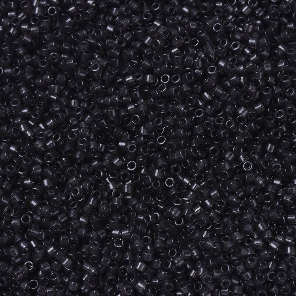 X SEED J020 DB1319 1 MIYUKI DB1319 Delica Beads 11/0 - Dyed Transparent Charcoal, about 2000pcs/10g