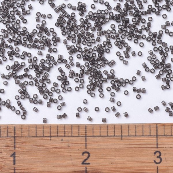 X SEED J020 DB1319 2 MIYUKI DB1319 Delica Beads 11/0 - Dyed Transparent Charcoal, about 2000pcs/10g