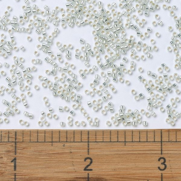 X SEED J020 DB1431 2 MIYUKI DB1431 Delica Beads 11/0 - Transparent Silver Lined Pale Moss Green, about 2000pcs/10g