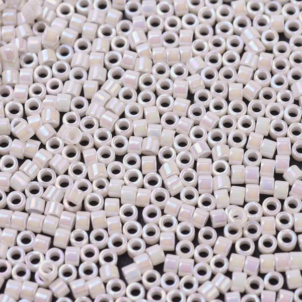 X SEED J020 DB1500 1 MIYUKI DB1500 Delica Beads 11/0 - Opaque Bisque White AB, about 2000pcs/10g