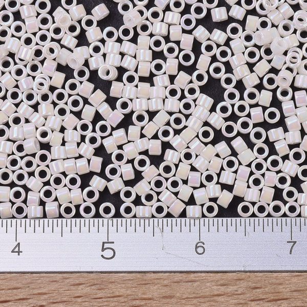 X SEED J020 DB1500 2 MIYUKI DB1500 Delica Beads 11/0 - Opaque Bisque White AB, about 2000pcs/10g