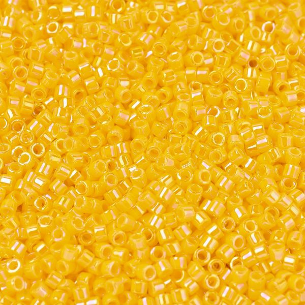 X SEED J020 DB1572 1 MIYUKI DB1572 Delica Beads 11/0 - Opaque Canary AB, about 2000pcs/10g