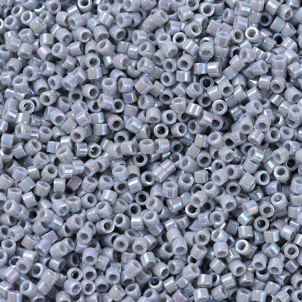 X SEED J020 DB1579 1 MIYUKI DB1579 Delica Beads 11/0 - Opaque Ghost Gray AB, about 2000pcs/10g