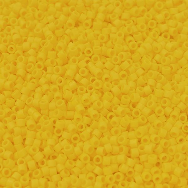 X SEED J020 DB1582 1 MIYUKI DB1582 Delica Beads 11/0 - Matte Opaque Canary Sunflower Yellow, 10g/bag
