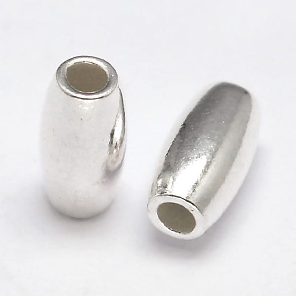 X STER F012 19A 925 Sterling Silver Oval Spacer Beads, 6x3mm, Hole: 1.5mm