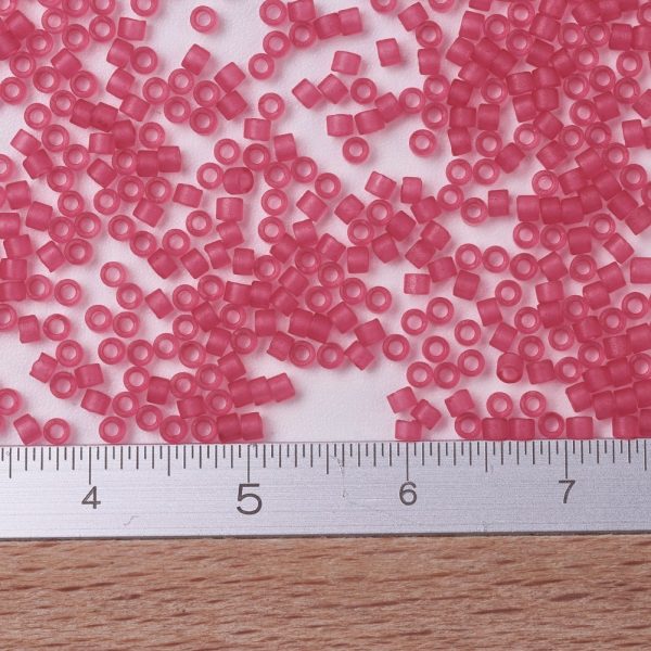 b19977edb6a00e874eba14b025b4be93 MIYUKI DB0780 Delica Beads 11/0 - Dyed Semi-Frosted Transparent Bubble Gum Pink, 100g/bag