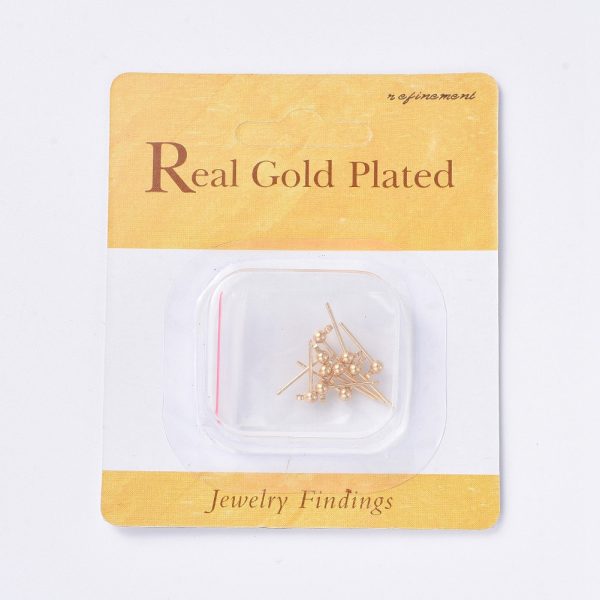bf13f21b89686955ab2d63a9147e1923 Real 18K Gold Plated Brass Stud Earring Findings with Loop, 15x5x3mm, Hole: 1mm, 10 pcs/ bag