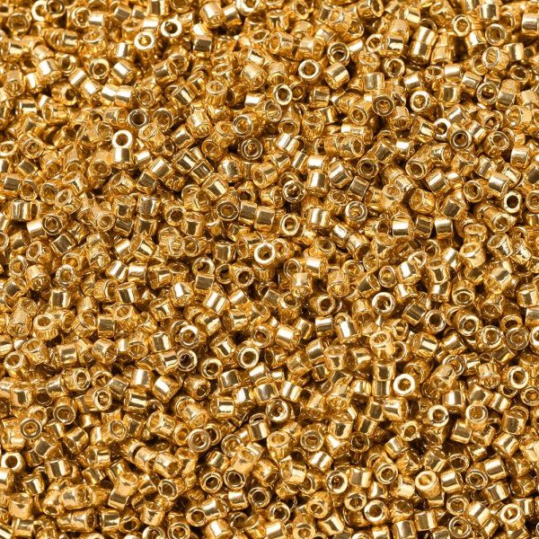 c62493607d51f8e16415fcdca5fcb782 MIYUKI DB1833 Delica Beads 11/0 - Transparent Duracoat Galvanized Yellow Gold, 100g/bag