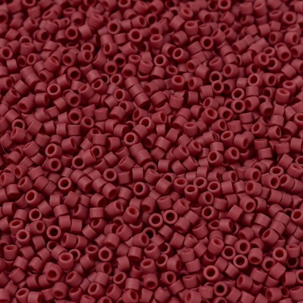 c9ba0bf900fa0ab35d657943d3534636 MIYUKI DB0796 Delica Beads 11/0 - Dyed Semi-Frosted Opaque Red, 100g/bag