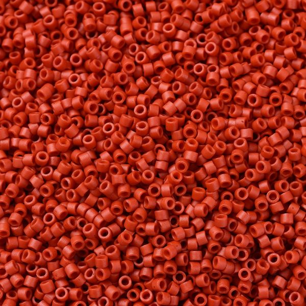 cb2af9aed5df515d4aeae85fc6d68e47 MIYUKI DB0795 Delica Beads 11/0 - Dyed Semi-Frosted Opaque Cinnabar, 100g/bag