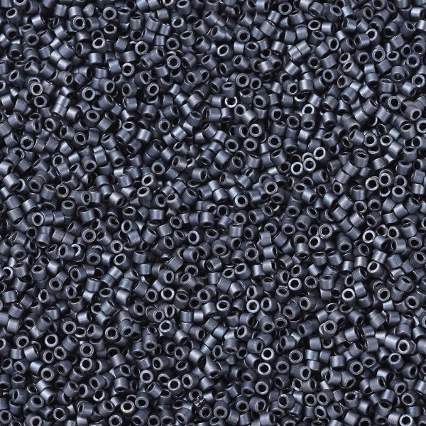 cb79a21ef1934c7687727f6c83cc3521 MIYUKI DB0306 Delica Beads 11/0 - Opaque Matte Metallic Dark Gray, 10g/bag