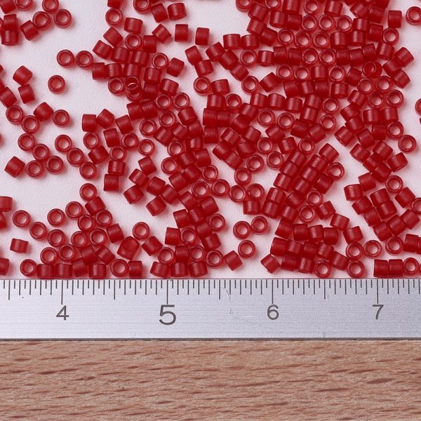 ea85950b39be127e06ae40fd47f08b53 MIYUKI DB0774 Delica Beads 11/0 - Dyed Semi-Frosted Transparent Red, 100g/bag