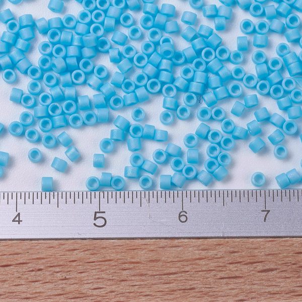 f5fafb1a3d5b1799a36bf9405117c5c1 MIYUKI DB0879 Delica Beads 11/0 - Matte Opaque Turquoise Blue AB, 100g/bag