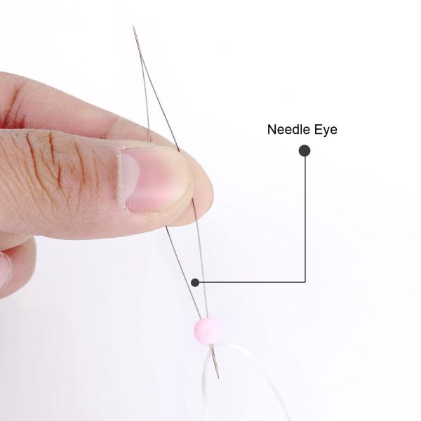 6166rbilSoL Big Eye Beading Needles Work with Miyuki & Toho Seed Beads, 0.3mm (1/64") Iron, 3 15/32 in (88mm), Set of 10