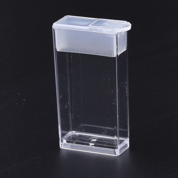 CON R010 01A 2 Clear Plastic Clear Beads Storage Containers with Flip Top Lid for DIY Art Craft Jewelry Nail Accessory Storage and Organizer, 6 Packs.