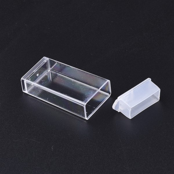 CON R010 01D 4 Clear Plastic Clear Beads Storage Containers with Flip Top Lid for DIY Art Craft Jewelry Nail Accessory Storage and Organizer, 24 Packs.