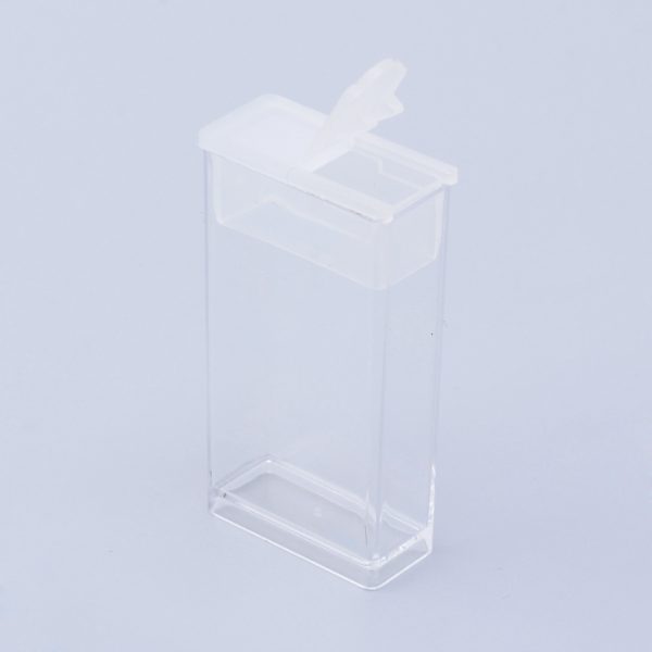 CON R010 01H 4 Clear Plastic Clear Beads Storage Containers with Flip Top Lid for DIY Art Craft Jewelry Nail Accessory Storage and Organizer, 64 Packs.