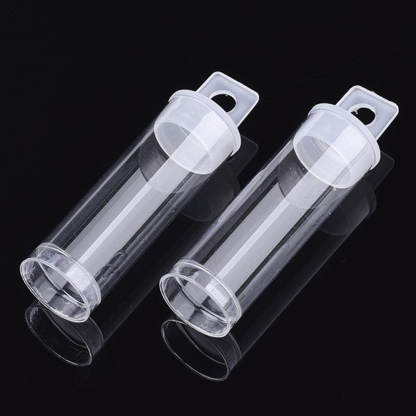 KY Q053 01 Clear Plastic Storage Bottles Jars for Seed Beads, Japenese Bead Storage Containers Tubes with End Caps