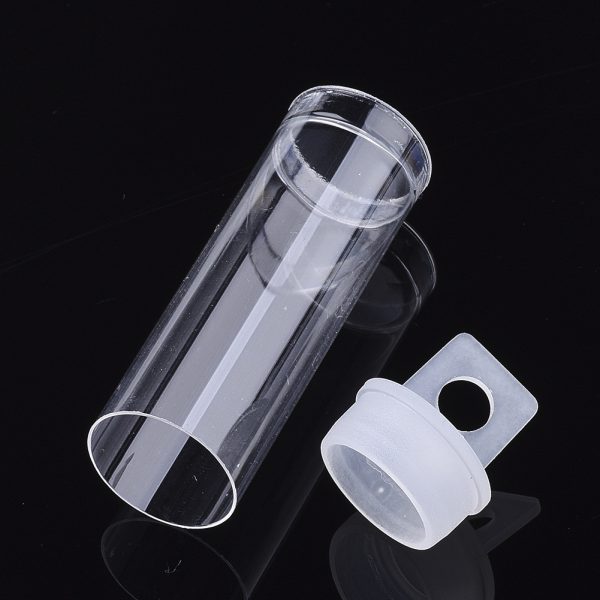 KY Q053 01 2 Clear Plastic Storage Bottles Jars for Seed Beads, Japenese Bead Storage Containers Tubes with End Caps