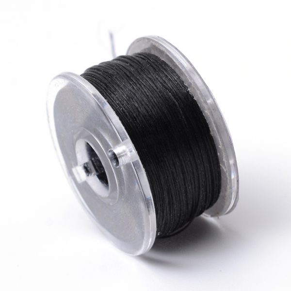 OCOR R038 12 Japanese FGB Cords Nylon String, Miyuki Elastic Beading Thread, 0.1mm Diameter, Black, Sold per 50-yard Spool