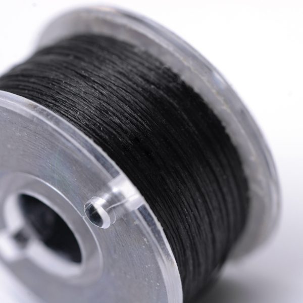 OCOR R038 12 1 Japanese FGB Cords Nylon String, Miyuki Elastic Beading Thread, 0.1mm Diameter, Black, Sold per 50-yard Spool