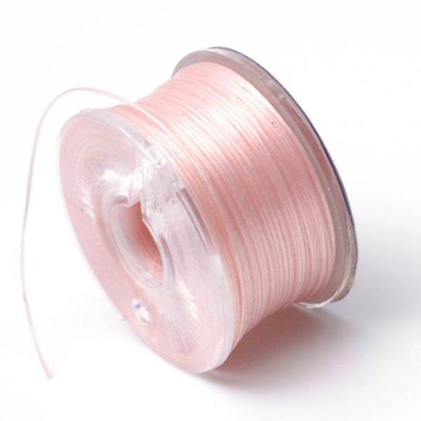OCOR R038 14 Japanese FGB Cords Nylon String, Miyuki Elastic Beading Thread, 0.1mm Diameter, Pink, Sold per 50-yard Spool