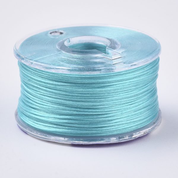 OCOR R038 20 1 Japanese FGB Cords Nylon String, Miyuki Elastic Beading Thread, 0.1mm Diameter, Cyan, Sold per 50-yard Spool