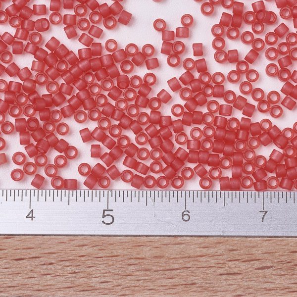 SEED J020 DB0779 2 MIYUKI DB0779 Delica Beads 11/0 - Dyed Semi-Frosted Transparent Watermelon, 10g/bag
