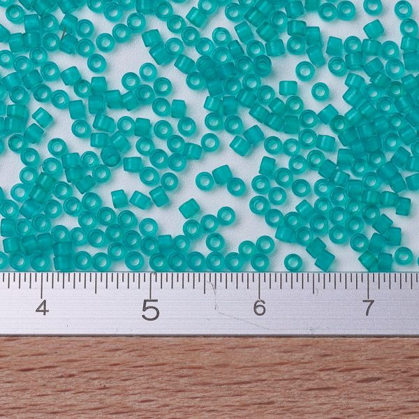SEED J020 DB0786 2 MIYUKI DB0786 Delica Beads 11/0 - Dyed Semi-Frosted Transparent Teal, 10g/bag