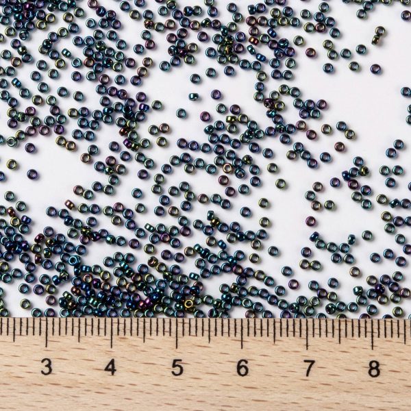 SEED JP0010 RR0455 2 RR0455 Opaque Metallic Variegated Blue Iris MIYUKI Round Rocailles Beads 15/0 (15-455), 10g/tube