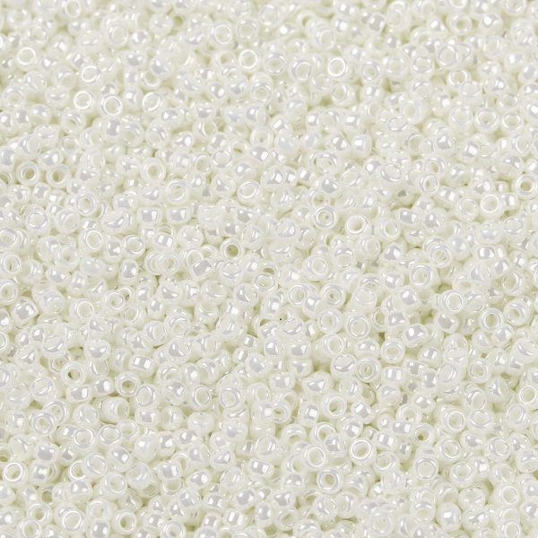 SEED JP0010 RR0591 1 0 15-591 Miyuki Round Rocailles Seed Beads 15/0, (RR-591) Opaque Ivory Pearl Ceylon, about 5555pcs/10g