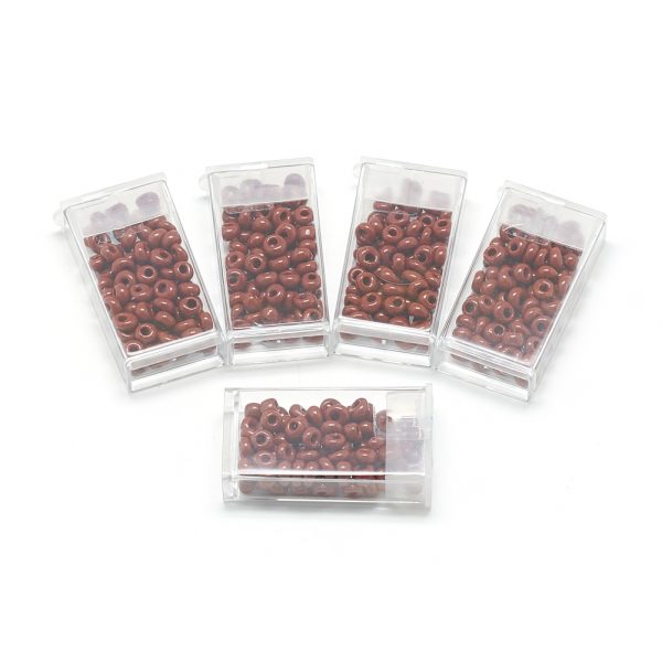 SEED R037 01 MA46L 1 TOHO #46L Short Magatama Beads, Opaque Saddle Brown, 6x5.5~5.8mm, Hole: 2mm; about 30pcs/box; net weight: 10g/box