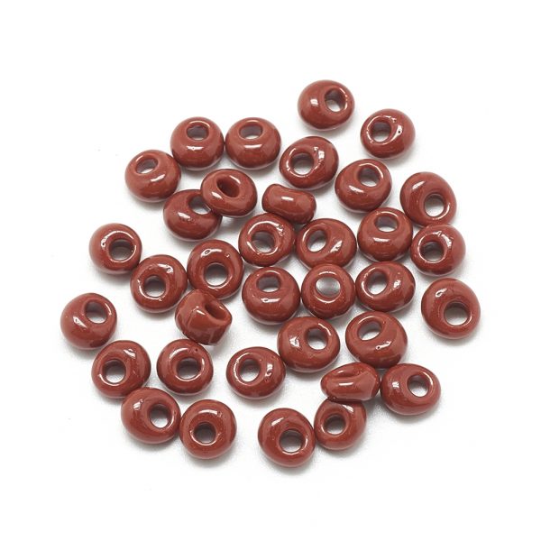 SEED R037 01 MA46L 3 TOHO #46L Short Magatama Beads, Opaque Saddle Brown, 6x5.5~5.8mm, Hole: 2mm; about 30pcs/box; net weight: 10g/box