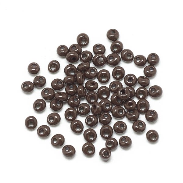 SEED R037 02 MA46 3 TOHO #46 Short Magatama Beads, Opaque Coconut Brown, 5x4.5mm, Hole: 1.5mm; about 100pcs/box; net weight: 10g/box