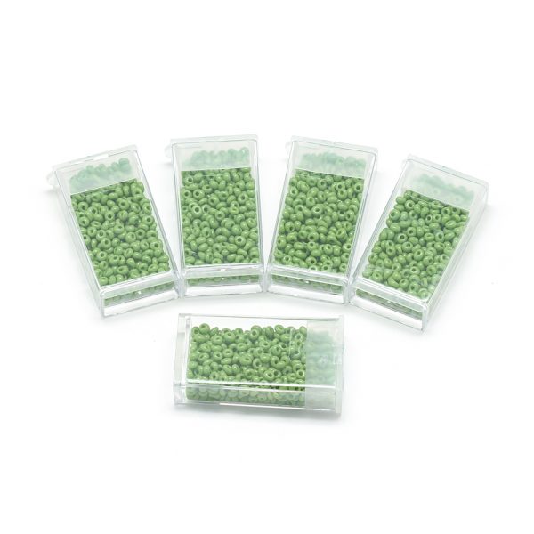 SEED R037 02 MA47 1 TOHO #47 Short Magatama Beads, Opaque Green, 5x4.5mm, Hole: 1.5mm; about 100pcs/box; net weight: 10g/box