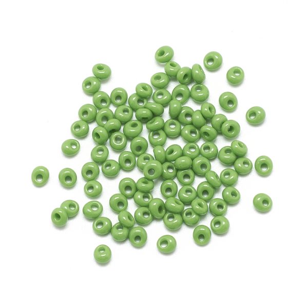 SEED R037 02 MA47 3 TOHO #47 Short Magatama Beads, Opaque Green, 5x4.5mm, Hole: 1.5mm; about 100pcs/box; net weight: 10g/box
