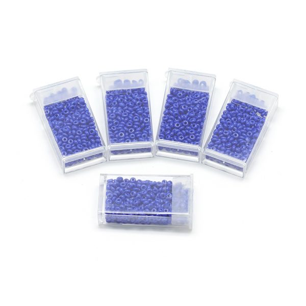 SEED R037 02 MA48 1 TOHO #48 Short Magatama Beads, Opaque Blue, 5x4.5mm, Hole: 1.5mm; about 100pcs/box; net weight: 10g/box