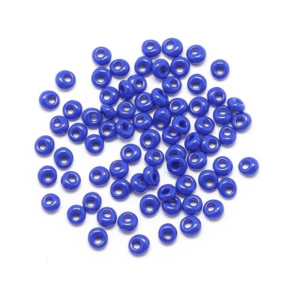 SEED R037 02 MA48 3 TOHO #48 Short Magatama Beads, Opaque Blue, 5x4.5mm, Hole: 1.5mm; about 100pcs/box; net weight: 10g/box