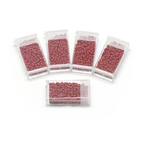 SEED R037 03 MA45 1 TOHO #45 Short Magatama Beads, Opaque FireBrick, 3.8x3.2mm, Hole: 1mm; about 170pcs/box; net weight: 10g/box