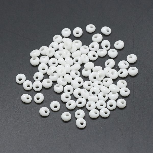 SEED R039 03 MA41 1 TOHO #41 Short Magatama Beads, Opaque White, 3.8x3.2mm, Hole: 1mm; about 8000pcs/bag; 450g/bag