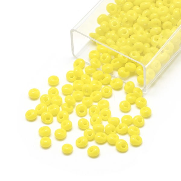 SEED R039 03 MA42 TOHO #42 Short Magatama Beads, Opaque Yellow, 3.8x3.2mm, Hole: 1mm; about 8000pcs/bag; 450g/bag
