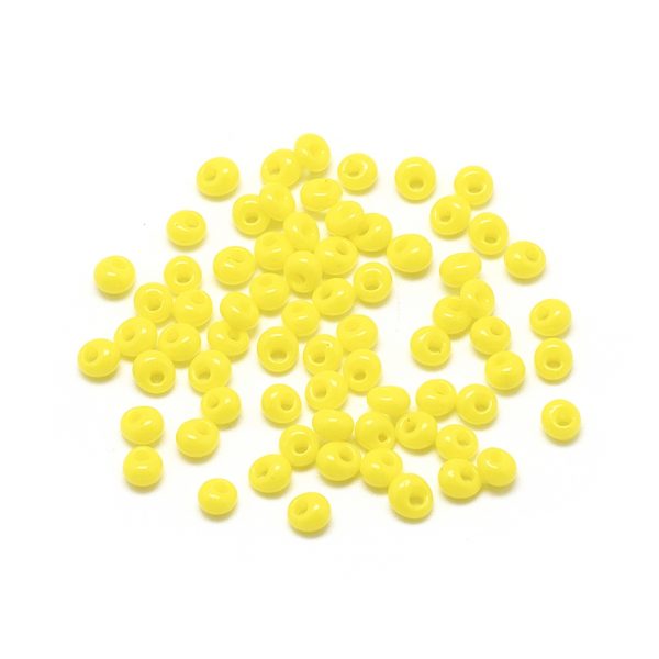 SEED R039 03 MA42 1 TOHO #42 Short Magatama Beads, Opaque Yellow, 3.8x3.2mm, Hole: 1mm; about 8000pcs/bag; 450g/bag