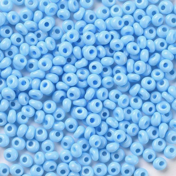SEED TM03 43 1 TOHO #43 Short Magatama Beads, Opaque Blue Turquoise, 3.5x3x2.5mm, Hole: 0.8mm, about 450g/bag