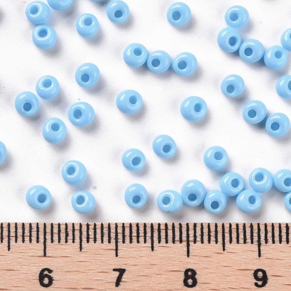SEED TM03 43 2 TOHO #43 Short Magatama Beads, Opaque Blue Turquoise, 3.5x3x2.5mm, Hole: 0.8mm, about 450g/bag