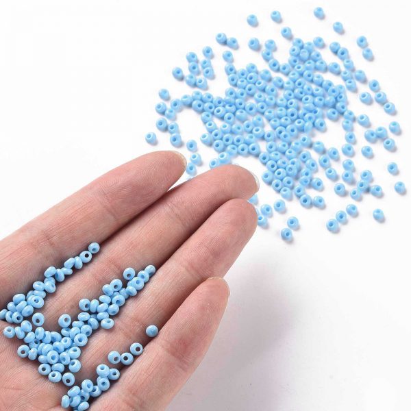 SEED TM03 43 3 TOHO #43 Short Magatama Beads, Opaque Blue Turquoise, 3.5x3x2.5mm, Hole: 0.8mm, about 450g/bag