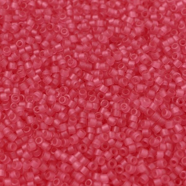 X SEED J020 DB0780 1 MIYUKI DB0780 Delica Beads 11/0 - Dyed Semi-Frosted Transparent Bubble Gum Pink, 10g/bag