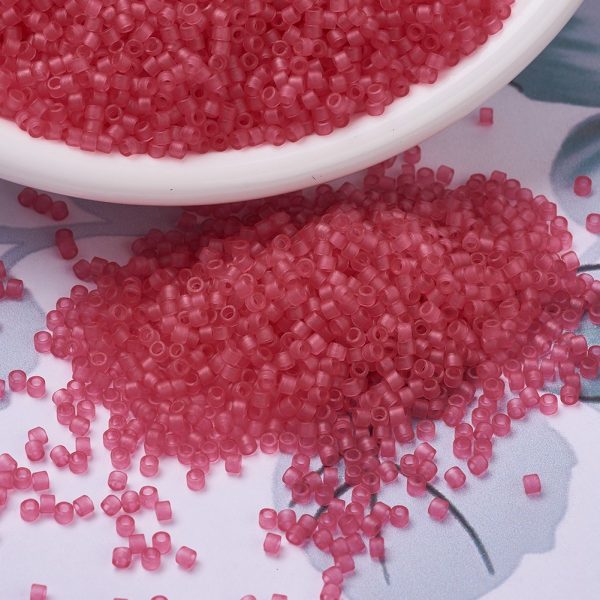 X SEED J020 DB0780 3 MIYUKI DB0780 Delica Beads 11/0 - Dyed Semi-Frosted Transparent Bubble Gum Pink, 10g/bag