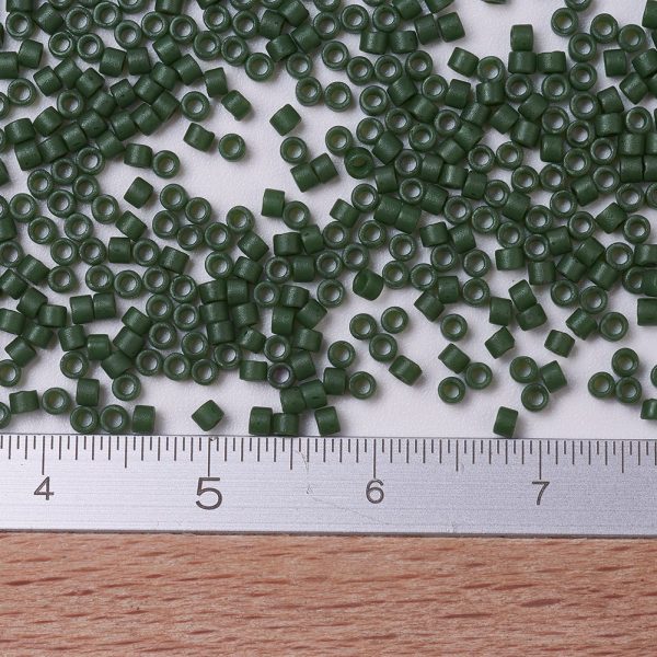 X SEED J020 DB0797 2 MIYUKI DB0797 Delica Beads 11/0 - Dyed Semi-Frosted Opaque Jade Green, 10g/bag