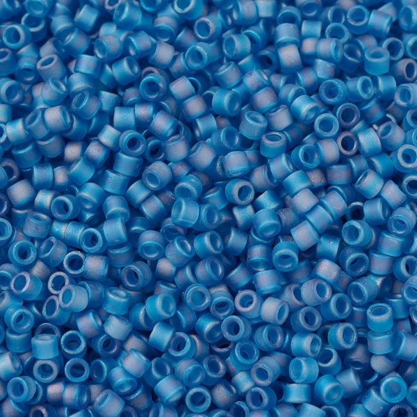 X SEED J020 DB0862 1 MIYUKI DB0862 Delica Beads 11/0 - Matte Transparent Capri Blue AB, 10g/bag